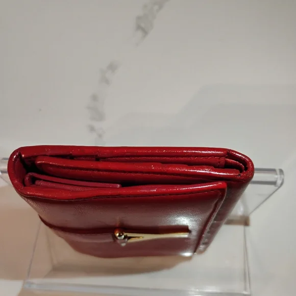 EUC Yves Saint Laurent Wallet - Red Leather Compact - Picture 6 of 10